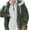 Olive Green, variant on WREESH Womens Fuzzy Fleece Jackets Plus Size Hooded Coats Open Front Zipper Coat Thickened Winter Warm Outerwear Blue