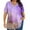 Purple, variant on Womens Tops Under $10, Tie Dye Short Sleeve T-Shirts for Women Plus Size Loose V Neck Tunic Tops Dressy Summer Business Casual Blouse