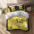 thumbnail image 2 of Yellow Black Bee Queen Size Comforter Set, Home Is Where Your Honey Is Honeycomb Daisy Bedding for All Seasons, 4 Pcs Bed Set, 1Quiltcover (90"x92") ,1Sheet(94"x116"), 2Pillowcases (30"x20"), 2 of 9