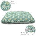 thumbnail image 3 of Moroccan Pet Bed, Colored Tiled Pattern Geometrical Diagonal and Triangle Forms Oldest Craft, Resistant Pad for Dogs and Cats Cushion with Removable Cover, 24" x 39", Green Teal White, by Ambesonne, 3 of 4