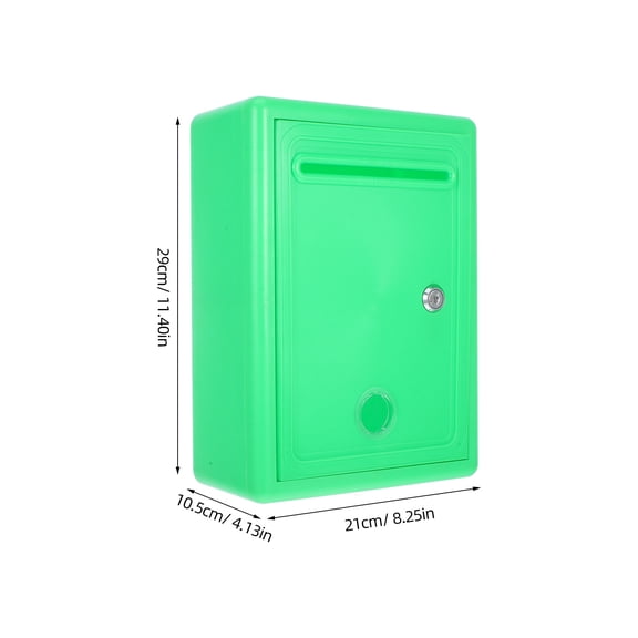 LOLIPPYY Metal Suggestion Box With Lock Green Plastic For Security Collection In Office 1Pack
