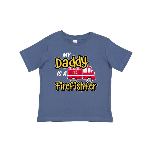 Inktastic My Daddy is a Firefighter with Fire Truck Boys or Girls Baby T-Shirt
