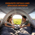 thumbnail image 6 of 3-4 Person Instant Pop Up Camping Tent, Waterproof Silver Coated 210T Polyester Tent with Front Awning, Dual Mesh Doors for Ventilation, Portable Automatic Family Tent for Camping Festival Beach Back, 6 of 8