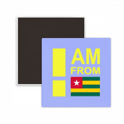 I Am From Togo Art Deco Fashion Square Ceracs Fridge Magnet Keepsake Memento