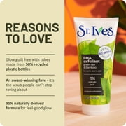 St. Ives BHA Green Tea & Bamboo Face Scrub, Moderate Exfoliating Face Wash with 1% Salicylic Acid, 6oz