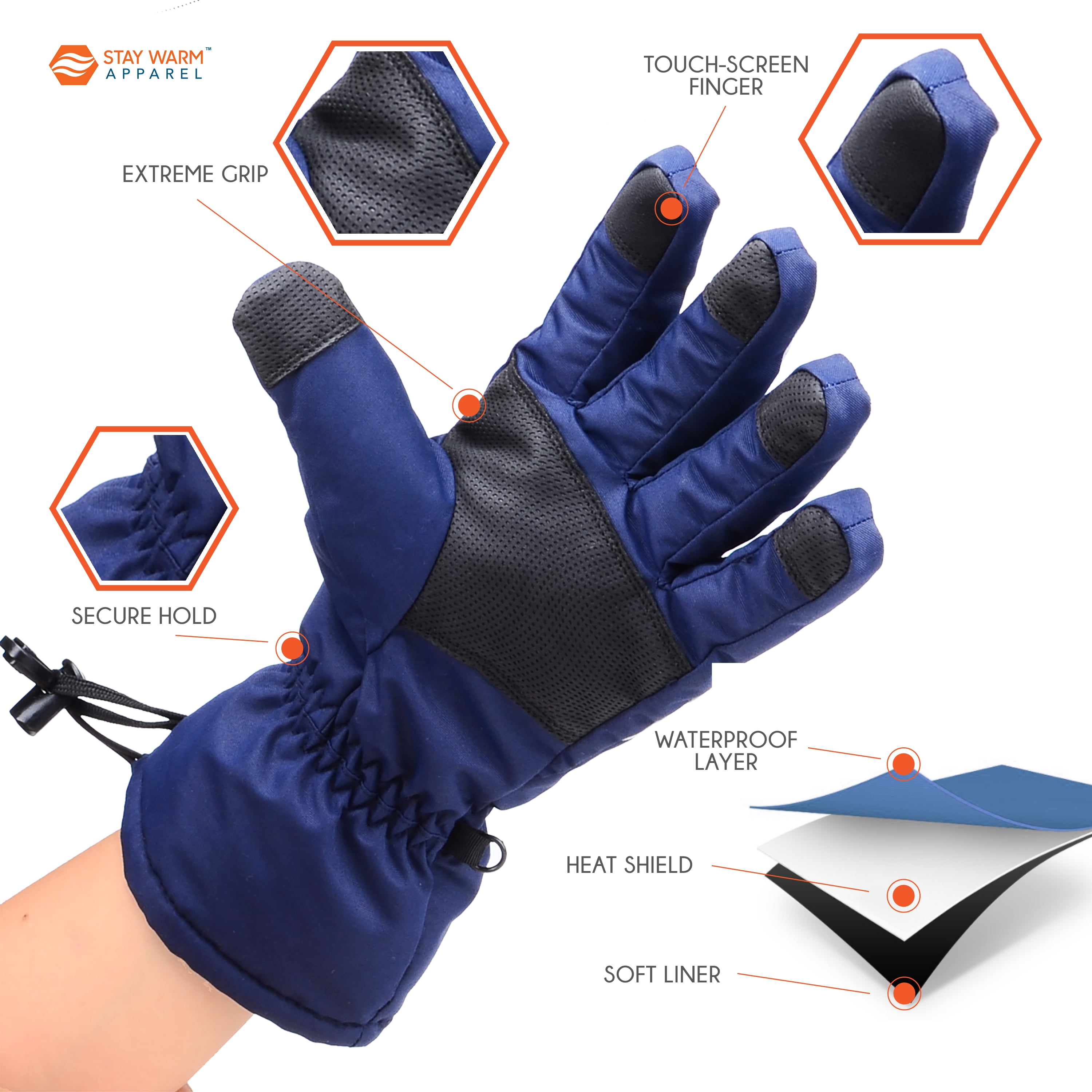 Rechargeable Heated Gloves – 3 Level Heated Winter Gloves for Men & Women
