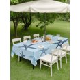 thumbnail image 4 of Outdoor Tablecloths with Umbrella Hole & Zipper, Navy Blue Starfish Tablecloth Rectangle 60x84 Inch, Coastal Summer Beach Vintage Waterproof Table Cloth, Patio/Pool/Picnic Table Covers, 4 of 8