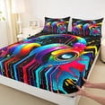 thumbnail image 4 of Erosebridal Kids Video Headphones Full Size Sheets,Multicolor Splash Ink Bed Sheets For Boys 4pcs, 4 of 6