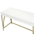 thumbnail image 4 of ACME Lightmane Writing Desk in White High Gloss and Gold, 4 of 7