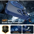 thumbnail image 3 of Magnetic for iPhone 16 Case,[with 360°Rotatable Invisible Magnetic O-Ring Stand][Military Grade Shockproof][Compatible with MagSafe] Slim Translucent Matte Phone Case for iPhone 16 6.1", 3 of 12