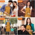 thumbnail image 4 of Halloween Pumpkin Apron-Garden Aprons for Women with Pockets-Cotton Linen Waterproof Kitchen Cooking Gardening Aprons Adjustable for Kitchen,Cooking,BBQ and Salon 32"x27", 4 of 7