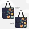 thumbnail image 2 of Wukai Space Print Reusable Grocery Bag Shopping Bags with Zipper Shoulder Shopping Handle Bag Suitable for Outdoor Convenient Daily Bag, 2 of 8