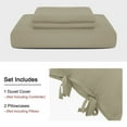 thumbnail image 6 of PiccoCasa 3 Piece Bow Tie Duvet Cover Bedding Set with 2 Pillowcases Twin Khaki, 6 of 6