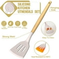 thumbnail image 2 of Kitchen Utensils Set- 34PCS Silicone Cooking Utensils with Holder, Heat Resistant Kitchen Utensil Spatula Set for Nonstick Cookware, Black Wooden Handles Kitchen Gadgets Tools Set, 2 of 7
