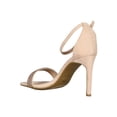 thumbnail image 3 of Women Faux Suede Rhinestone Open Toe Ankle Strap Single Sole Heel Sandal 18507, 3 of 5