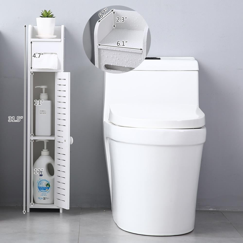 Ktaxon Small Bathroom Storage Corner Floor with Doors and