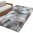 thumbnail image 2 of 3x5Ft Area Rugs Gray Geometric Non-Skid Rubber Backing Large Rectangle Rugs - Living Room Bedroom Home Office, Modern Abstract Art Block Indoor Floor Mat Carpets Washable Rug, 2 of 9
