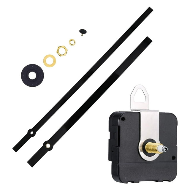 Mecanismo de reloj, mecanismo de campanadas, kit de motor de reloj de cuarzo para bricolaje 1 par de manos negras