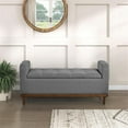 thumbnail image 2 of Pemberly Row Contemporary Fabric Lift Top Storage Bench in Gray, 2 of 8