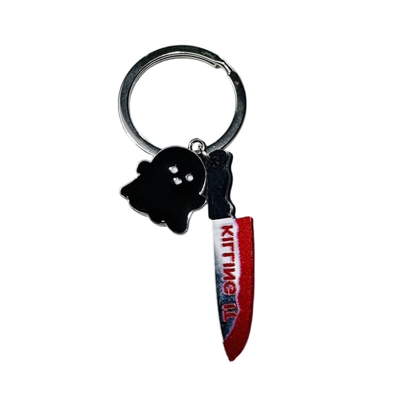 Diceymbol Halloween Ghost Knife Keychain 2 Inch Novelty Bag Charm for Backpack Keys Party Favor Decor