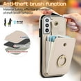 thumbnail image 4 of REQO Phone Case for Samsung Galaxy S22 Plus S22+ 5G Wallet Cell Cover with Screen Protector and Crossbody Strap Ring Stand RFID Credit Card Holder S22+5G S22plus 22S + S 22 22+ Women Girls Beige, 4 of 7