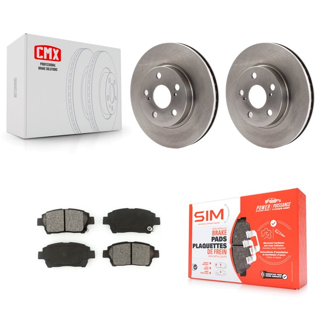 Transit Auto Front Disc Brake Rotors and Semi-Metallic Pads Kit for Car 2000 Toyota Celica GT K8S-100295