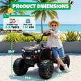 thumbnail image 5 of 24V Kids Ride On ATV for Ages 3-8, 4WD Electric Quad with 4 Motors, Bluetooth Music, LED Lights, Spring Suspension, 3-5 km/h, 110 lbs Capacity, Battery Powered Toy for Boys Girls, Black, 5 of 8