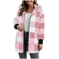 thumbnail image 6 of larppty Womens Oversized Sherpa Jacket Fuzzy Fleece Zip Up Jacket Warm Winter Coats Outerwear with Pockets (Pink, XXL), 6 of 6