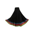 thumbnail image 3 of YUUMIN Women's Folklorico Skirts Spanish Swing High Waist Skirt Mexican Skirt Flamenco Folk Dance Black 87cm XL, 3 of 5