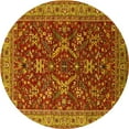 thumbnail image 1 of Ahgly Company Indoor Round Oriental Yellow Industrial Area Rugs, 6' Round, 1 of 4