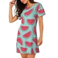 thumbnail image 2 of Balery Watermelon Camisón de manga corta con cuello redondo para mujer, cómodo y elegante., 2 of 6