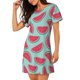 thumbnail image 2 of Fotbe Watermelon Bata de Dormir para Mujer con Estampado, Camisón de Algodón de Manga Corta, Ropa de Dormir Casual, 2 of 6