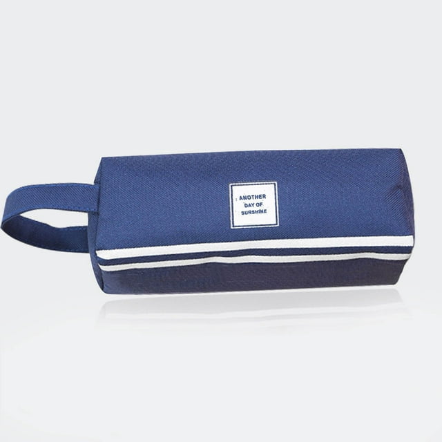 RKSTN Pencil Case Large Capacity Portable Large-capacity Double-layer Pencil Case Solid Color Pencil Case Pencil Pouch for School