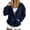 DF34_Navy, variant on Resicozy Sweatshirt Cardigan Women Button Down Lightweight Jacket V-Neck Open Front Oversized Drop Shoulder Sweatshirts with Pockets Navy S