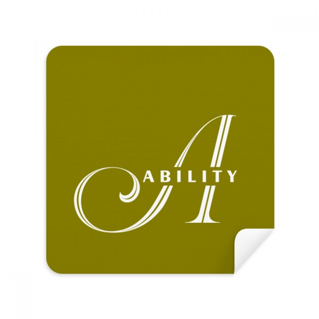 Ability Able Letters Art Deco Fashion Glasses Cloth Screen Cleaner Suede Fabric 2 Pack