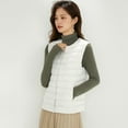 thumbnail image 2 of Women's Petite Short Down Vest Light Packable Round Collar V Neck Vest, 2 of 5