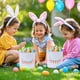 thumbnail image 4 of Huevos para la Caza de Huevos de Pascua Caneta de Conejos de Lienzo 9.84x9.06 Pulgadas, Cestas de Regalo de Dulces de Pascua para Niños con Manija Resistente Y Decoración de Primavera, 4 of 6
