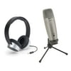 Samson C01U Pro Condenser Microphone with SR450 Closed Back Headphones Bundle