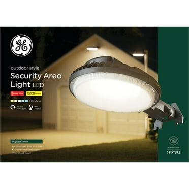 GE Outdoor Security LED Area Light with Dusk to Dawn Sensor, Hardwired, 10000 Lumens