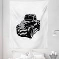 thumbnail image 1 of Trucks Tapestry, Pickup Car Drawing in Cartoon Design Classic Nostalgic American Vehicle, Fabric Wall Hanging Decor for Bedroom Living Room Dorm, 5 Sizes, Black Grey and White, by Ambesonne, 1 of 1