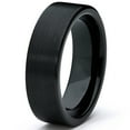 thumbnail image 2 of Tungsten Carbide Men's Black Unisex Wedding Band Ring 7MM, 2 of 4