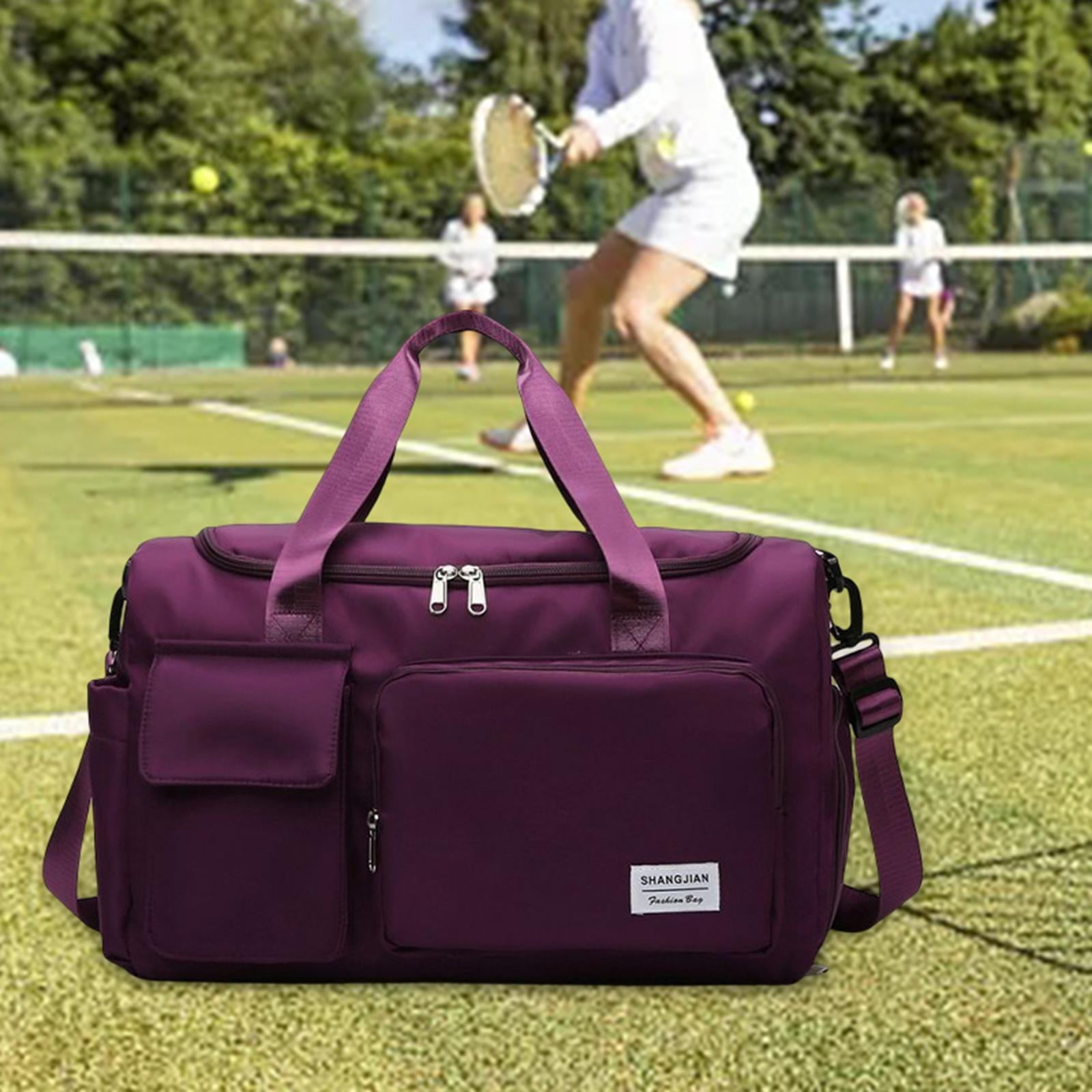Waterproof Sports Duffel Tote Handbag Wet Pocket Shoulder Bag for Men Women Red