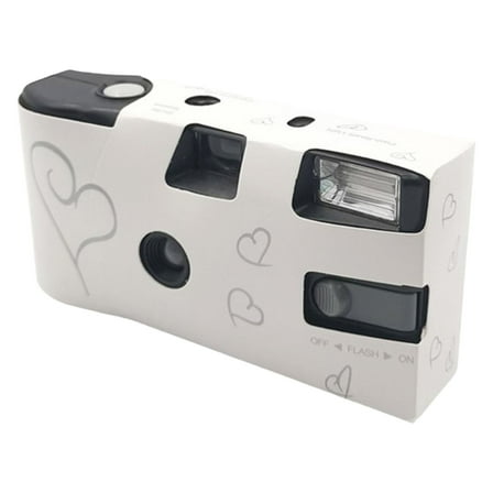 Single Time Use 35mm Film Camera with Build In Flashing Light with 27 Sheet Films for Party Wedding Vintage