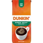 Dunkin Decaf Original Blend Ground Coffee, Medium Roast, 12oz, bag
