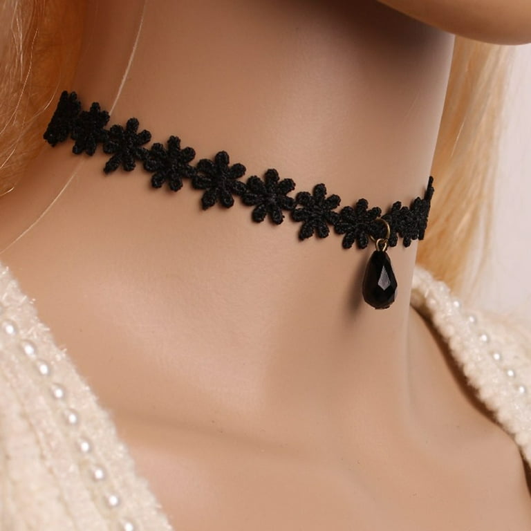 Choker Necklaces for Women / Black Choker Necklace / Goth Chokers /  Birthday Gift / Modern Necklaces / Black Lace / Black Lace Chocker 