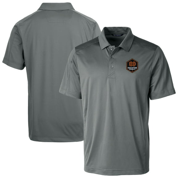 Men's-Cutter & Buck  Gray Houston Dynamo FC Prospect Eco Textured Stretch Recycled Polo