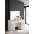 thumbnail image 2 of Felicity 9-drawer Vanity Table Lighted Mirror Glossy White, 2 of 7