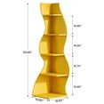 thumbnail image 2 of Tribesigns Modern Corner Shelf, 5-Tier Corner Bookshelf WavyBookcase for Small Space, Living Room (Yellow), 2 of 7