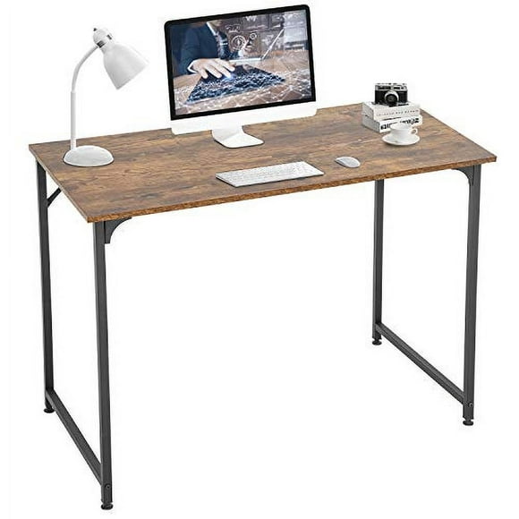 FDW Computer Desk Home Office Desk Gaming Desk Corner Writing Black Large 47â€L x 23â€W Student Art Modren Simple Style PC Wood and Metal Desk Workstation for Small Space,Vintage