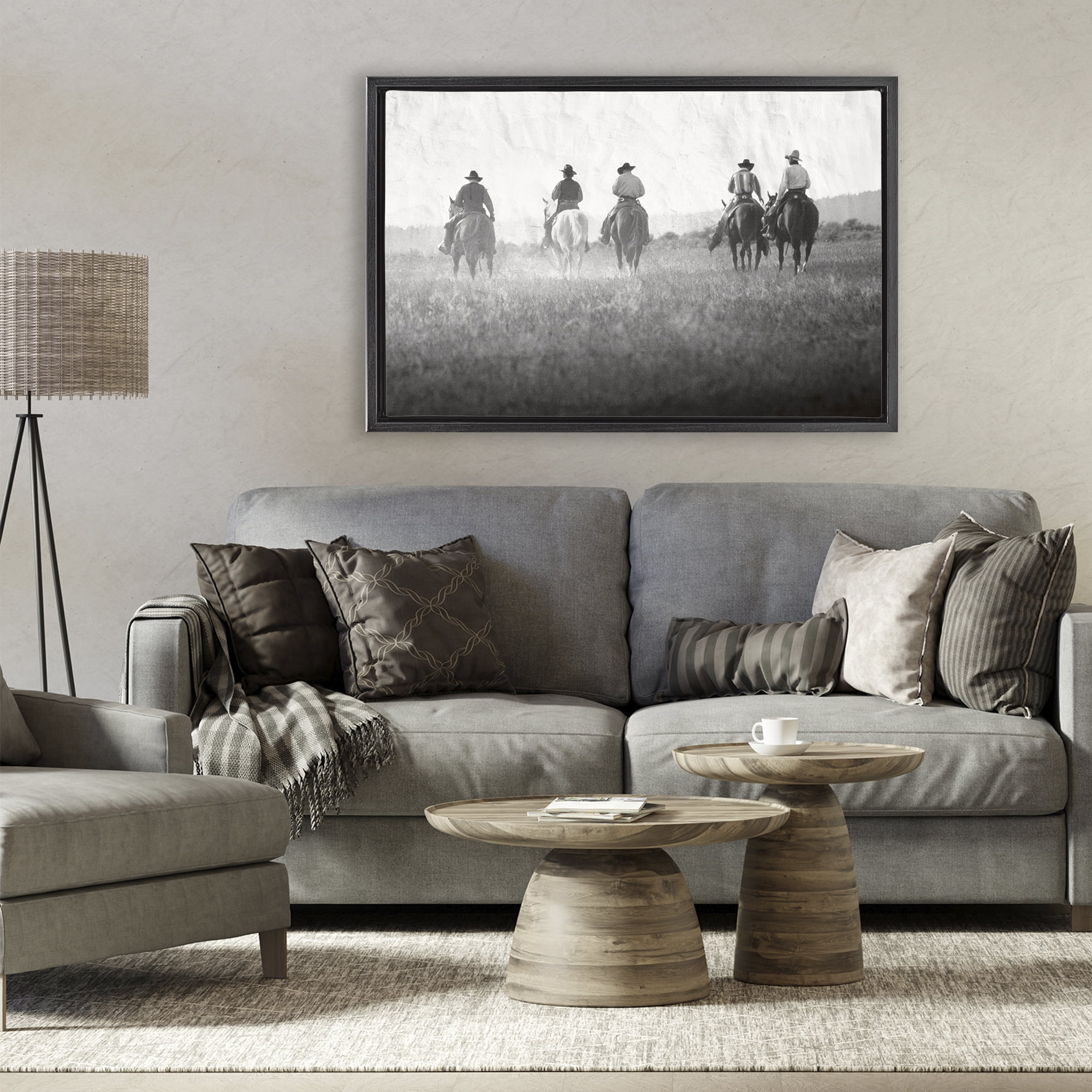 Stupell Industries Riding Toward The Horizon Black Framed Floater Canvas Wall Art, design by Superstock